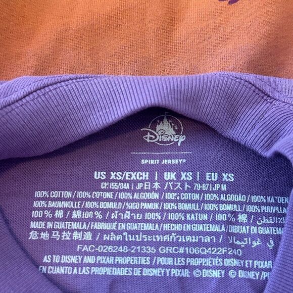 Disney Spirit Jersey UP Paradise Falls Shirt Size XS Purple Long Sleeve - Picture 6 of 6